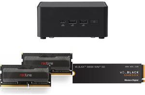 ASUS NUC 14 Pro RNUC14RVHU70000U Tall Barebone Kit (mini PC)with Intel 14th Gen Core Ultra 7 155H,  Triple Storage Design, Thunderbolt™ 4, Wi-Fi 6E & Bluetooth 5.3 - Memory and Storage Sold Separately Mushkin Enhanced Redline 32GB (2 x 16GB
