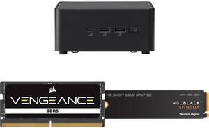 ASUS NUC 14 Pro RNUC14RVHU50000UI Tall Barebone Kit w/ Intel 14th Gen Core Ultra 5 125H (NPU Support) Triple storage Design, Thunderbolt™ 4,Wi-Fi 6E & Bluetooth 5.3-Memory and Storage Sold Separately CORSAIR Vengeance 32GB 262-Pin DDR5 SO-D