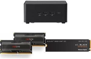 ASUS NUC 14 Pro RNUC14RVHU50000UI Tall Barebone Kit w/ Intel 14th Gen Core Ultra 5 125H (NPU Support) Triple storage Design, Thunderbolt™ 4,Wi-Fi 6E & Bluetooth 5.3-Memory and Storage Sold Separately Mushkin Enhanced Redline 32GB (2 x 16GB)
