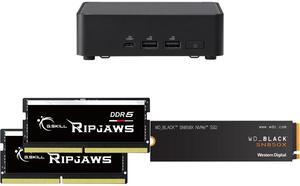 ASUS NUC 14 Pro Intel Core Ultra 5 125H RNUC14RVKU50000UI (NPU Support) Slim PC Barebone W/ 2x DDR5 SO-Dimm Slots, US cord, Single Unit - Memory and Storage Sold Separately G.SKILL Ripjaws SO-DIMM 32GB (2 x 16GB) 262-Pin DDR5 SO-DIMM DDR5 5