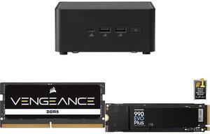 ASUS NUC 14 Pro RNUC14RVHU50000UI Tall Barebone Kit w/ Intel 14th Gen Core Ultra 5 125H (NPU Support) Triple storage Design, Thunderbolt™ 4,Wi-Fi 6E & Bluetooth 5.3-Memory and Storage Sold Separately CORSAIR Vengeance 32GB 262-Pin DDR5 SO-D