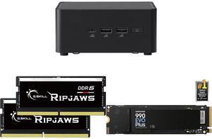 ASUS NUC 14 Pro RNUC14RVHU50000UI Tall Barebone Kit w/ Intel 14th Gen Core Ultra 5 125H (NPU Support) Triple storage Design, Thunderbolt™ 4,Wi-Fi 6E & Bluetooth 5.3-Memory and Storage Sold Separately G.SKILL Ripjaws SO-DIMM 32GB (2 x 16GB)
