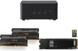 ASUS NUC 14 Pro RNUC14RVHU50000UI Tall Barebone Kit w/ Intel 14th Gen Core Ultra 5 125H (NPU Support) Triple storage Design, Thunderbolt™ 4,Wi-Fi 6E & Bluetooth 5.3-Memory and Storage Sold Separately Mushkin Enhanced Redline 32GB (2 x 16GB)