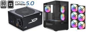 SAMA XP 1000w ATX Power Supply PSU For Gaming Computer PC Power Supply Unit - 80 Plus Platinum - ATX 3.0 & PCIe 5.0 Compliant - Fully Modular - Low Noise Intelligent ECO
Silent Fan Japanese Capacitors SAMA V40 Black ATX Mid Tower PC Case, 6