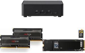 ASUS NUC 14 Pro Intel Core Ultra 5 125H RNUC14RVKU50000UI (NPU Support) Slim PC Barebone W/ 2x DDR5 SO-Dimm Slots, US cord, Single Unit - Memory and Storage Sold Separately Mushkin Enhanced Redline 32GB (2 x 16GB) 262-Pin DDR5 SO-DIMM DDR5