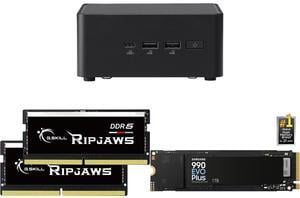 ASUS NUC 14 Pro RNUC14RVHU70000U Tall Barebone Kit (mini PC)with Intel 14th Gen Core Ultra 7 155H,  Triple Storage Design, Thunderbolt™ 4, Wi-Fi 6E & Bluetooth 5.3 - Memory and Storage Sold Separately G.SKILL Ripjaws SO-DIMM 32GB (2 x 16GB)