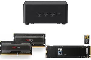 ASUS NUC 14 Pro RNUC14RVHU70000U Tall Barebone Kit (mini PC)with Intel 14th Gen Core Ultra 7 155H,  Triple Storage Design, Thunderbolt™ 4, Wi-Fi 6E & Bluetooth 5.3 - Memory and Storage Sold Separately Mushkin Enhanced Redline 32GB (2 x 16GB