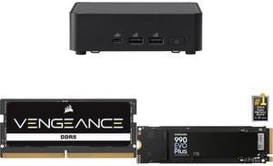 ASUS NUC 14 Pro RNUC14RVKU70000UI slim Barebone kit (mini PC)with Intel 14th Gen Core Ultra 7 155H, Dual Storage Design, Thunderbolt™ 4, Wi-Fi 6E & Bluetooth 5.3 - Memory and Storage Sold Separately CORSAIR Vengeance 32GB 262-Pin DDR5 SO-DI