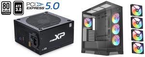 SAMA XP 1000w ATX Power Supply PSU For Gaming Computer PC Power Supply Unit - 80 Plus Platinum - ATX 3.0 & PCIe 5.0 Compliant - Fully Modular - Low Noise Intelligent ECO
Silent Fan Japanese Capacitors SAMA V50 Black Mid Tower PC Case, 4x120