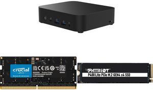 Mini-PC Memory SSD Combo -  ASUS RNUC14MNK970000U Bundle with  Crucial CT8G48C40S5  and Patriot Memory P400LP1KGM28H