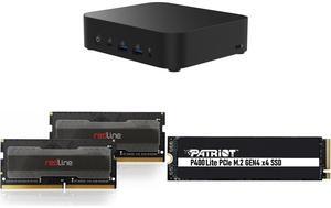 Mini-PC Memory SSD Combo -  ASUS RNUC14MNK970000U Bundle with  Mushkin Enhanced MRA5S480FFFD16GX2  and Patriot Memory P400LP1KGM28H