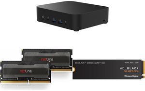 Mini-PC Memory SSD Combo -  ASUS RNUC14MNK970000U Bundle with  Mushkin Enhanced MRA5S480FFFD16GX2  and SanDisk WDS100T2X0E
