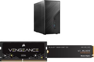 Asrock DeskMini B760 Series Black Mini PC Barebone System,Supports 14th, 13th & 12th Gen Intel ,Multi Video Output, 155 x 155 x 80 mm (1.92L) CORSAIR Vengeance 16GB 260-Pin DDR4 SO-DIMM DDR4 3200 (PC4 25600) Laptop Memory Model CMSX16GX4M1A