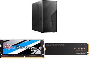 Asrock DeskMini B760 Series Black Mini PC Barebone System,Supports 14th, 13th & 12th Gen Intel ,Multi Video Output, 155 x 155 x 80 mm (1.92L) G.SKILL Ripjaws Series 16GB 260-Pin DDR4 SO-DIMM DDR4 3200 (PC4 25600) Laptop Memory Model F4-3200