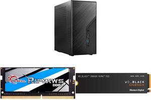 Asrock DeskMini B760 Series Black Mini PC Barebone System,Supports 14th, 13th & 12th Gen Intel ,Multi Video Output, 155 x 155 x 80 mm (1.92L) G.SKILL Ripjaws Series 32GB 260-Pin DDR4 SO-DIMM DDR4 3200 (PC4 25600) Laptop Memory Model F4-3200
