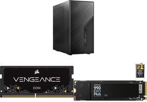 Asrock DeskMini B760 Series Black Mini PC Barebone System,Supports 14th, 13th & 12th Gen Intel ,Multi Video Output, 155 x 155 x 80 mm (1.92L) CORSAIR Vengeance 16GB 260-Pin DDR4 SO-DIMM DDR4 3200 (PC4 25600) Laptop Memory Model CMSX16GX4M1A