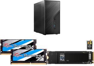 Asrock DeskMini B760 Series Black Mini PC Barebone System,Supports 14th, 13th & 12th Gen Intel ,Multi Video Output, 155 x 155 x 80 mm (1.92L) G.SKILL Ripjaws Series 32GB (2 x 16GB) 260-Pin DDR4 SO-DIMM DDR4 3200 (PC4 25600) Laptop Memory Mo