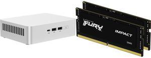 ASUS NUC 15 Pro+ Barebone Mini PC with Intel Series 2 Core Ultra 9 285H, 2x DDR5 SO-Dimm Slots, Dual Storage Design, Thunderbolt™ 4, Wi-Fi 7, Aluminum Chassis  - Memory and Storage Sold Separately Kingston FURY Impact 64GB (2 x 32GB) 262-Pi