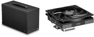 PCCOOLER CPS K101 MESH PC Case, Portable Desktop Mini ITX Case, Four-side SPCC Mesh Panel, 3 x 12015 Fans Pre-installed, Clip-on Quick Release Side Panel, Gery (PCIe Riser Cable Not Included) PCCOOLER CPS RC600-67 Low Profile CPU Air Cooler