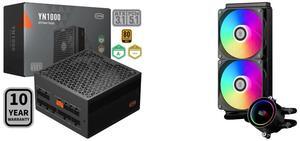 PCCOOLER CPS YN1000 Fully Modular Power Supply, 80 PLUS Gold 1000W PSU, 12V-2x6 Cable, ATX 3.1 & PCIe 5.1 Ready, 105°C Rated Japanese Capacitors, ECO Mode, 135mm FDB Fan, 10 Years Warranty PCCOOLER CPS DA240 ARGB AIO CPU Liquid Cooler, 240m
