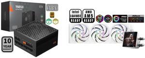 PCCOOLER CPS YN850 Fully Modular Power Supply, 80 PLUS Gold 850W PSU, 12V-2x6 Cable,  ATX 3.1 & PCIe 5.1 Ready, 105°C Rated Japanese Capacitors, ECO Mode, 135mm FDB Fan, 10 Years Warranty PCCOOLER CPS DT360 ARGB Display AIO CPU Liquid Coole