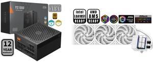 PCCOOLER CPS YS1000 Fully Modular Power Supply, 80 PLUS Gold 1000W PSU, 12V-2x6 Cable, ATX 3.1 & PCIe 5.1 Ready, 105°C Rated Japanese Capacitors, ECO Mode, 135mm FDB Fan, 12 Years Warranty PCCOOLER CPS DS360 AIO CPU Liquid Cooler, 360mm Rad