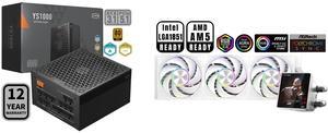 PCCOOLER CPS YS1000 Fully Modular Power Supply, 80 PLUS Gold 1000W PSU, 12V-2x6 Cable, ATX 3.1 & PCIe 5.1 Ready, 105°C Rated Japanese Capacitors, ECO Mode, 135mm FDB Fan, 12 Years Warranty PCCOOLER CPS DT360 ARGB Display AIO CPU Liquid Cool