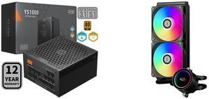 PCCOOLER CPS YS1000 Fully Modular Power Supply, 80 PLUS Gold 1000W PSU, 12V-2x6 Cable, ATX 3.1 & PCIe 5.1 Ready, 105°C Rated Japanese Capacitors, ECO Mode, 135mm FDB Fan, 12 Years Warranty PCCOOLER CPS DA240 ARGB AIO CPU Liquid Cooler, 240m