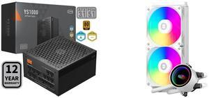PCCOOLER CPS YS1000 Fully Modular Power Supply, 80 PLUS Gold 1000W PSU, 12V-2x6 Cable, ATX 3.1 & PCIe 5.1 Ready, 105°C Rated Japanese Capacitors, ECO Mode, 135mm FDB Fan, 12 Years Warranty PCCOOLER CPS DA240 ARGB AIO CPU Liquid Cooler, 240m
