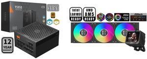 PCCOOLER CPS YS850 Fully Modular Power Supply, 80 PLUS Gold 850W PSU, 12V-2x6 Cable,  ATX 3.1 & PCIe 5.1 Ready, 105°C Rated Japanese Capacitors, ECO Mode, 135mm FDB Fan, 12 Years Warranty PCCOOLER CPS GT360 ARGB Display AIO CPU Liquid Coole