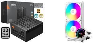 PCCOOLER CPS YS850 Fully Modular Power Supply, 80 PLUS Gold 850W PSU, 12V-2x6 Cable,  ATX 3.1 & PCIe 5.1 Ready, 105°C Rated Japanese Capacitors, ECO Mode, 135mm FDB Fan, 12 Years Warranty PCCOOLER CPS DA240 ARGB AIO CPU Liquid Cooler, 240mm
