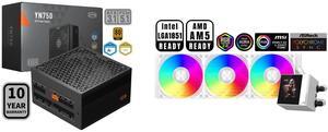 PCCOOLER CPS YN750 Fully Modular Power Supply, 80 PLUS Gold 750W PSU, 12V-2x6 Cable ATX 3.1 & PCIe 5.1 Ready, 105°C Rated Japanese Capacitors, ECO Mode, 135mm FDB Fan, 10 Years Warranty PCCOOLER CPS DC360 Pro ARGB Display AIO CPU Liquid Coo