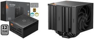 PCCOOLER CPS YS1000 Fully Modular Power Supply, 80 PLUS Gold 1000W PSU, 12V-2x6 Cable, ATX 3.1 & PCIe 5.1 Ready, 105°C Rated Japanese Capacitors, ECO Mode, 135mm FDB Fan, 12 Years Warranty PCCOOLER CPS RZ820 BK Dual Tower CPU Air Cooler, 8