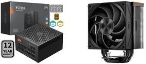PCCOOLER CPS YS1000 Fully Modular Power Supply, 80 PLUS Gold 1000W PSU, 12V-2x6 Cable, ATX 3.1 & PCIe 5.1 Ready, 105°C Rated Japanese Capacitors, ECO Mode, 135mm FDB Fan, 12 Years Warranty PCCOOLER CPS RZ400 V2 BK CPU Air Cooler, 4 Direct C
