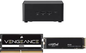 Mini-PC Memory SSD Combo -  ASUS RNUC14RVHU50000UI Bundle with  Corsair CMSX32GX5M1A5600C48  and Crucial CT1000P310SSD8
