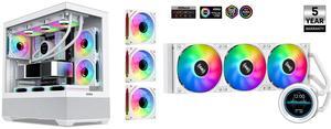 SAMA SV02 Dual USB3.0 and Type C Tempered Glass ATX Mid Tower Gaming PC Computer Case, 3 Addressable RGB Fans Pre-Installed, Support BTF Back Plug Motherboard SAMA SM360 PRO AIO 360mm Liquid Cooler 2.8 inch Screen LCD Display CPU Cooler , G SAMA SV02 Dual USB3.0 and Type C Tempered Glass ATX Mid Tower Gaming PC Computer Case, 3 Addressable RGB Fans Pre-Installed, Support BTF Back Plug Motherboard SAMA SM360 PRO AIO 360mm Liquid Cooler 2.8 inch Screen LCD Display CPU Cooler , G