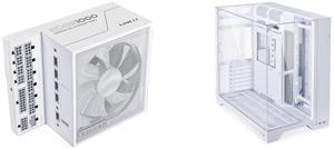 PSU Computer Case Combo -  Lian Li EG1000 White Bundle with  Lian Li O11VW