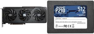 GPU SSD Combo -  GIGABYTE GV-R9060XTGAMING OC-8GD Bundle with  Patriot Memory P210S512G25
