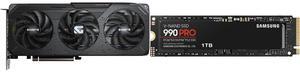 GPU SSD Combo -  GIGABYTE GV-R9060XTGAMING OC-8GD Bundle with  SAMSUNG MZ-V9P1T0B/AM