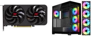 GPU Computer Case Combo -  PowerColor RX9060XT 8G-A Bundle with  DIYPC Vanguard-F2-BK