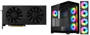 GPU Computer Case Combo -  XFX RX-96TSW8GBQ Bundle with  DIYPC Vanguard-F2-BK