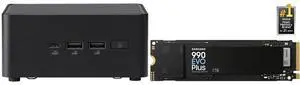 ASUS NUC 14 Pro RNUC14RVHU70000U Tall Barebone Kit (mini PC)with Intel 14th Gen Core Ultra 7 155H,  Triple Storage Design, Thunderbolt™ 4, Wi-Fi 6E & Bluetooth 5.3 - Memory and Storage Sold Separately SAMSUNG 990 EVO PLUS SSD 1TB, PCIe Gen