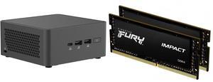 ASUS NUC 15 Pro RNUC15CRHC50000U Black Barebone System w/ Intel Ultra 5 210H CPU, 2x DDR5 SO-Dimm Slots, WiFi 7,US cord, Single Unit - Memory and Storage Sold Separately Kingston FURY Impact 32GB (2 x 16GB) 262-Pin DDR5 SO-DIMM DDR5 6400 (P