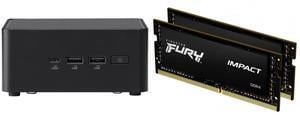 ASUS NUC 14 Pro RNUC14RVHU70000U Tall Barebone Kit (mini PC)with Intel 14th Gen Core Ultra 7 155H,  Triple Storage Design, Thunderbolt™ 4, Wi-Fi 6E & Bluetooth 5.3 - Memory and Storage Sold Separately Kingston FURY Impact 32GB (2 x 16GB) 26