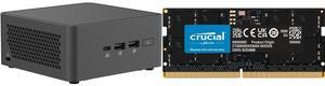 ASUS NUC 15 Pro RNUC15CRHC50000U Black Barebone System w/ Intel Ultra 5 210H CPU, 2x DDR5 SO-Dimm Slots, WiFi 7,US cord, Single Unit - Memory and Storage Sold Separately Crucial 32GB 262-Pin DDR5 SO-DIMM DDR5 5600 Laptop Memory Model CT32G5