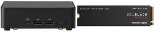 ASUS NUC 14 Pro RNUC14RVKU70000UI slim Barebone kit (mini PC)with Intel 14th Gen Core Ultra 7 155H, Dual Storage Design, Thunderbolt™ 4, Wi-Fi 6E & Bluetooth 5.3 - Memory and Storage Sold Separately Western Digital WD_BLACK 1TB SN770 NVMe I
