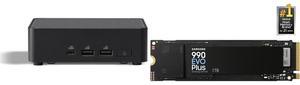 ASUS NUC 14 Pro RNUC14RVKI30000UI Slim Barebone Kit (mini PC)with Intel 14th Gen Core 3 100U, Dual Storage Design, Thunderbolt™ 4, Wi-Fi 6E & Bluetooth 5.3 - Memory and Storage Sold Separately SAMSUNG 990 EVO PLUS SSD 1TB, PCIe Gen 4x4 | Ge