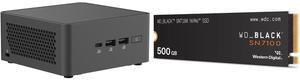 ASUS NUC 15 Pro RNUC15CRHC50000U Black Barebone System w/ Intel Ultra 5 210H CPU, 2x DDR5 SO-Dimm Slots, WiFi 7,US cord, Single Unit - Memory and Storage Sold Separately WD_BLACK SN7100 M.2 2280 500GB PCI-Express 4.0 x4 TLC 3D NAND Internal