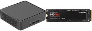 ASUS NUC 15 Pro Slim Barebone Kit Mini PC with Intel Series 2 Core 5 210H, 2x DDR5 SO-Dimm Slots, Dual Storage Design, Thunderbolt™ 4, Wi-Fi 7, Blue tooth 5.4 - Memory and Storage Sold Separately SAMSUNG 990 PRO SSD 4TB PCIe 4.0 M.2 2280 I ASUS NUC 15 Pro Slim Barebone Kit Mini PC with Intel Series 2 Core 5 210H, 2x DDR5 SO-Dimm Slots, Dual Storage Design, Thunderbolt™ 4, Wi-Fi 7, Blue tooth 5.4 - Memory and Storage Sold Separately SAMSUNG 990 PRO SSD 4TB PCIe 4.0 M.2 2280 I