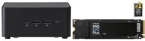 ASUS NUC 14 Pro RNUC14RVHU50000UI Tall Barebone Kit w/ Intel 14th Gen Core Ultra 5 125H (NPU Support) Triple storage Design, Thunderbolt™ 4,Wi-Fi 6E & Bluetooth 5.3-Memory and Storage Sold Separately SAMSUNG 990 EVO PLUS SSD 1TB, PCIe Gen 4